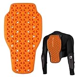 Rückenprotektor Motorrad, Flexibel und Atmungsaktiv Protektorenweste Motorrad Hohe Sicherheit, Motorrad Rückenprotektor Abnehmbar, Brustpanzer MTB Ski Snowboard Unisex Erwachsene, 42x23cm, Orange