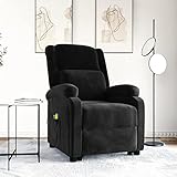 DYRJDJWIDHW Sessel,stillsessel,schaukelstuhl Wohnzimmer,Massagesessel mit Aufstehhilfe Schwarz Samtpapasansessel,relaxliege,Rocking Chair,stillstuhl,