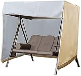 ZXGDF Schutzhülle für Hollywoodschaukel, für den Außenbereich, UV-Schutz, winddicht, wasserdicht, aus Oxford-Stoff, große Schutzhülle für Hängematte für Patio (223 x 152 x 183 cm, Beige)