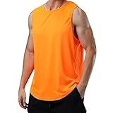 Tops für Herren Tank Top Sport Sommer Tanktop Schnelltrocknendes Muskelshirt Achselshirts Ärmelloses Fitness Shirt,Orange,XL