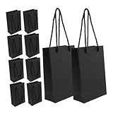 KOMBIUDA 10st Geschenktasche Geschenktüten Klein Taschen Für Partygeschenke Geschenktüten Mit Griffen Aufbewahrungsbeutel Aus Papier Party-geschenktüten Papiertüten Ballaststoff Black