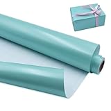 43 cm x 12 m blaue, matte Geschenkpapierrolle, einfarbig perlmuttfarbenes Glanzpapier, perfekt für Geburtstage, Hochzeiten, Babypartys, Partys und Festgeschenkdekorationen
