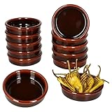 MamboCat 12er Set Escuro Cazuela Ø 12cm I 200 ml I dunkelbraune mediterrane Tapas-Schale aus Ton für Vorspeisen, Antipasti, Fingerfood, Snacks & Co.