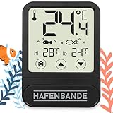 ADE Aquarium Thermometer digital zum Kleben von außen | Temperaturanzeige -10 - +60°C | einstellbarer Überwachungsbereich | transparent