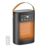 Yapasopu Energiesparender Heizlüfter 1500W 36 dB heizlüfter mit Schutz 70° Oszillierend Elektroheizung, 12-Std-Timer, 3 Modus 3 Geschwindigkeit heizstrahler tragbar für das Homeoffice