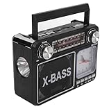 Tragbares Radio, AM FM Klassisches Retro-Radio mit Bluetooth-Lautsprecher, Wiederaufladbares Batteriebetriebenes Radio für Innenküche, Schlafzimmer (EU-Stecker)