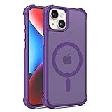 EYZUTAK Magnetische Hülle für iPhone 13/14, Kompatibel mit MagSafe, Militärgrade Fallschutz Transluzent Matt Handyhülle Schlanke Langlebig Anti-Fingerabdruck Stoßfest Schutzhülle Cover - Lila