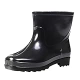 Kurze Gummistiefel für Herren, Gummistiefel für den Garten, Herren, Regenschuhe, Regenstiefel, Schwarz , 40 2/3 EU