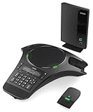 Snom C620 Schnurloses DECT Konferenztelefon - Konferenzmikrofon & Konferenzlautsprecher mit 2 kabellosen Mikrofonen, 50m Reichweite, 24h Gesprächszeit, Erweiterbar, Schnurloses Telefon