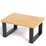 FESAS Mobility One Step Stool for Bathroom Convertible Wood with ABS Plastic Base, Shower Stool for Bed RV Kitchen Camping (Black)