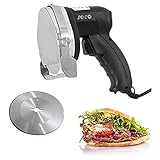Saro ED 100 elektrisches Profi Schneidemesser/Kebabmesser für Kebab/Döner und Gyros (2 Edelstahlklingen, einstellbare Schnittstärke, ergonomisch, Gastronomiebedarf, Imbiss), schwarz