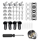 xbiez 60 Stück Fußball Helm Reparatur Sets Hockey Helm Ersatzteile Mit Schraubendreher Clips Gummidichtung Schraubenmutter Fußball Clips