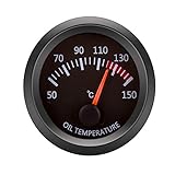 ETOPARS 52mm Automotor Kfz Zeiger Öltemperatur Messgerät Kit Temperatur Celsius Öltemperaturanzeige Weiß Lichtanzeige Zeigeranzeige