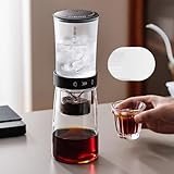 Cold Brew Kaffeemaschine, Tropfturm für Eiskaffee, 450 ml Fassungsvermögen, hochdichter 500-Mesh-Filter, unterer Topf aus Borosilikatglas, ideal für Zuhause und Büro