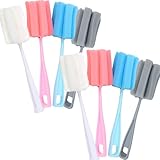 Flaschenbürsten-Schwamm, 8 Stück, Tassenwaschbürste, langer Griff, Reinigungsbürste für Babyflaschen, Glaswaren, Tassen, Tassen, Küchenreinigung (8 Stück)