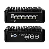 PeeliCeeli N100 Mini PC Firewall Support Pfsense OPNsense, Lüfterlos Micro Computer DDR5 8 GB RAM 128 GB NVMe SSD N100 12th Gen Fanless PC, 6 x 2.5GbE I226V LAN, 4K, AES-NI, TF, Type-C