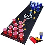 Gwtdtoad Bierpong Becher Set Trinkspiel Beer Pongs Tisch Matte Set Mit 24 Becher Und 24 Tischtennisbälle, Beerpong Partybecher Für Männer, Frauen,Teambuilding-Aktivitäten, Geburtstagsfeiern
