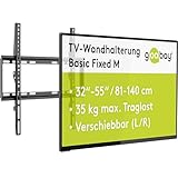 Goobay 78776 Wandhalterung 55 Zoll extra Flache Halterung für große Fernseher von 32 bis 55“ bis 35Kg max. VESA 400x400