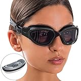 AqtivAqua Schwimmbrille Herren Damen Schwimmbrillen Erwachsene Kinder DX-S (Voll Schwarz, Getönte)