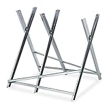 Relaxdays Sägebock, Holzsägearbeiten, klappbar, 150 kg, Sägegestell für Kettensägen, Stahl, HBT: 80 x 81 x 83 cm, silber