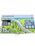 Gardena Liano Life Textilschlauch 1/2 Zoll, 15m Set: Hochflexibler Gartenschlauch aus Textilgewebe, mit PVC-Innenschlauch, kein Abknicken, leichtgewichtig, wetterbeständig (18445-20)