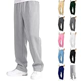 Sobzia Graue Jogginghose Herren,Baggy Jogginghose,Sporthose Herren- Sweatpants Baumwolle Elastische Taille Jogging Hose Weites Bein Sweat Pants Men Winter Warme Männer Sweathose mit Taschen