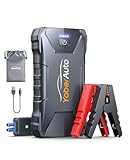 YaberAuto Starthilfe Powerbank, 2000A Spitzstrom, Auto Starthilfe Powerbank, Jump Starter für 7,0L Benzin Oder 5,5L Diesel, Starter Powerbank mit LED Taschenlampe, 12V Auto Starthilfe mit PKW