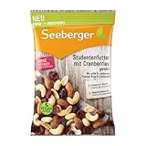 Seeberger Studentenfutter mit Cranberries: Nuss-Frucht-Mischung aus gerösteten Cashews, Mandeln und Erdnüssen - mit Cranberries - reich an Vitamin E, vegan (1 x 125 g)