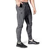 BROKIG Jogginghose Herren Baumwolle Sporthose Joggers Trainingshose Fitness Slim Fit Hose(Dunkelgrau,L)