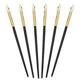 TOVINANNA 6 Stück Metall Federhalter Kalligrafie für Anfänger und Profis Präziser Dip Pen für Schreiben Zeichnen Skizzieren Malen Goldfarben