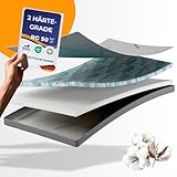 nøvera® Gel Topper 100x200 Premium | Hohes RG 50 | H3/H4 | 7-Zonen Matratzentopper 100x200 - Hochwertige Bio-Baumwolle | 7cm Matratzentopper 100x200cm | Matratzen Topper 100x200cm Matratzenauflage