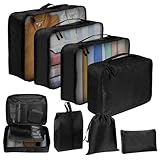 Koffer Organizer Set 8-teilig Packing Cubes Set für Koffer Wasserdichte Koffer Organizer Klein Travel Organizer