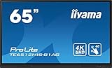 iiyama Prolite TE6512MIS-B1AG 163,9cm 65' IPS LED Large Format Display 4K UHD 40 Touchpunkte PureTouch-IR VGA HDMI USB-C USB3.0/2.0 RS-232c RJ45 HDMI-Out 7H OPS-Slot WiFi Android OS AntiGlare