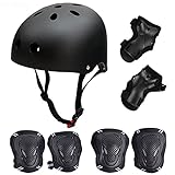 Skateboard / Skate Protektoren Set mit Helmet -- Skate Helmet Knie Pads Elbow Pads mit Handgelenkschoner für Roller Skate, BMX, Bike und Anderen Extreme Sports