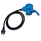 CEE Adapter-Kabel Winkel-Kupplung mit Steckdose auf Schutzkontakt Stecker 1,5m Kabel IP44 230V / 16A 3-polig für Camping, Adapterleitung für Boot, Camper, Wohnwagen, Wohnmobil, Winkelbuchse blau
