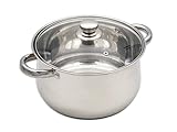 GRANA HOME Induktions-Kochtopf 24 cm – Edelstahl Bratentopf mit Glasdeckel & Dampfloch - Für Alle Herdarten (Induktion, Gas, Elektro, Ceran) - Spülmaschinen- & Backofenfest