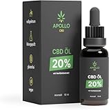 CBD Öl 20% - ApolloCBD - Vollspektrum Extrakt CBD - THCfrei - Cannabidiol Tropfen - Hanföl - Germany Qualitätsmarke - Naturreines Cannabis CBD Öl - Premium natürlich & laborgeprüft-10 ml-250 Tropfen