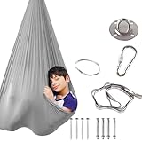 𝐘𝐨𝐠𝐚 Tuch Swing 200 Kg Max. Tragfähigkeit Mit Beschläge -𝐬𝐜𝐡𝐚𝐮𝐤𝐞𝐥 Indoor Geeignet, um Ängste abzubauen,Glück. (280 * 150CM),E-Grau
