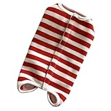 Beavorty Hunde Genesungsweste mit Knöpfen Postoperativer Schutzanzug aus Weichem Streifen Fleece Atmungsaktiv und Sicher für Mittelgroße Hunde (m)