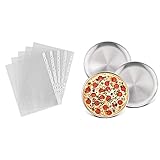 Ntcpefy 100 Stück A4 PP gelochte Stanztaschen Ordner mit 25,4 cm Pizzablech, rundes Pizzablech, Pizza-Backblech, Backformen-Set