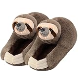 Openhahaha Damen und Herren Hausschuhe im Tier-Design, Winter Warme Plüsch Pantoffeln, Flauschige, Weiche und Rutschfeste Hauspantoffeln mit Memory Foam, Bequem für Indoor und Outdoor