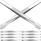 NUOBESTY Edelstahl Stempelpinzetten 10 Stück mit Ergonomischem Griff für Basteln Schmuckherstellung und Wimpernapplikation