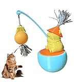 Qkbuza Interaktives Katzenspielzeug, 360 Grad drehbar, Katzenspielzeug, Kätzchen-Spiel für die Jagd, Simulation, geistige Stimulation, Kratzen, Training, Wohnzimmer, Outdoor, Reisen