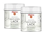 Alpina Bad & Küche 3in1 Fliesenlack Weiß 0,5 Liter im 2er-Pack – Weißer Speziallack – langlebige Fliesenbeschichtung für Küche & Bad – strapazierfähig & feuchtigkeitsbeständig – insgesamt 1 Liter