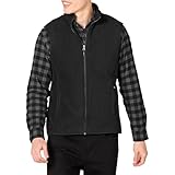 Amazon Essentials Herren Polarfleece-Weste mit durchgehendem Reißverschluss (erhältlich in Big & Tall), Schwarz, L