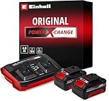 Original Einhell Starter Kit 2x 4,0 Ah Akkus und Twincharger Power X-Change (Li-Ion, 18 V, 75 min Ladezeit, passend für alle Power X-Change Geräte)