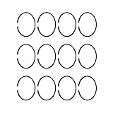 ERIHJOX 12 Stück Kolbenringe (38 mm x 1,5 mm) passend for Freischneider FS150, FS151, FS220, FS350 und 36, 41, 136, 136LE, 137, 137E