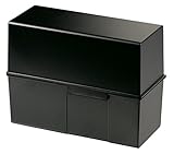 HAN Karteibox DIN A5 quer – innovatives, attraktives Design für 500 Karteikarten mit Stahlscharnier und Schnappverschluss, schwarz, 975-13, 1 STÜCK