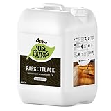Just Paints - Parkettlack auf Wasserbasis | Seidenmatte Versiegelung für Holzböden, schnelltrocknend & umweltbewusst - made in Germany (farblos - seidenmatt, 10 Liter)