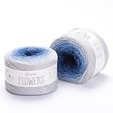 271 Strickgarn, Kunstblumengarn, 55 % Baumwolle, 45 % Acryl, 250 g, mehrfarbiges Baumwollgarn, Regenbogen-Häkelgarn, Frühling, Sommer, fein 1 Top, 7 am häufigsten verwendete Farben